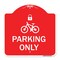 Signmission Parking With Cycle and Lock, Red & White Aluminum Architectural Sign, 18" x 18", RW-1818-23410 A-DES-RW-1818-23410 - alternate 1